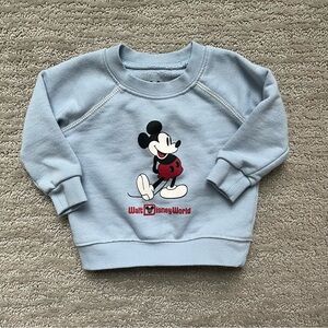 Disney Baby Light Blue Mickey Mouse Kids Sweatshirt 6-9M - WDW Disneyworld